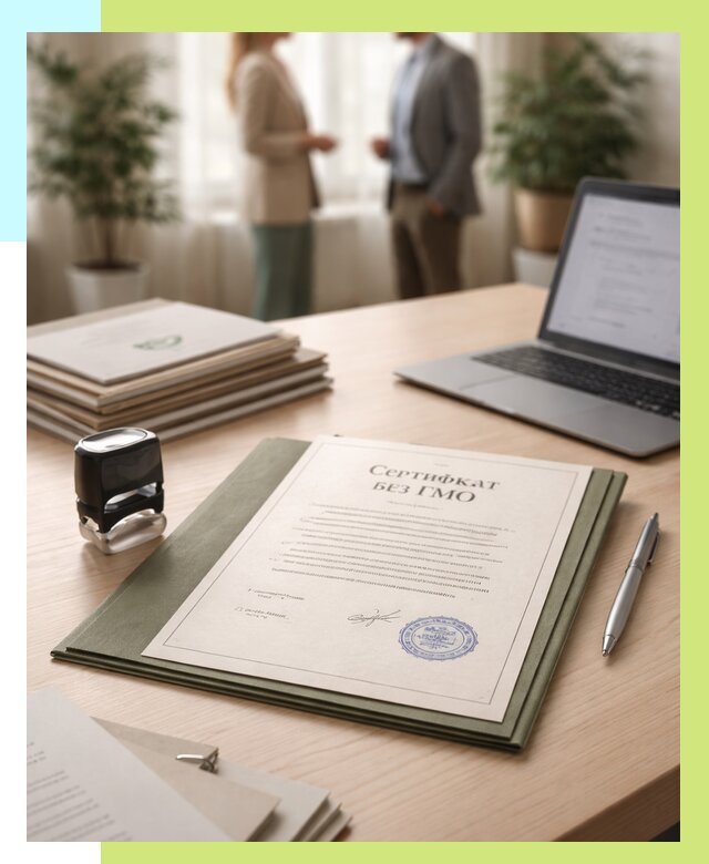 Сертификат без ГМО в Вятских Поляне от 7613 р. оформить срочно Алешин-Втс