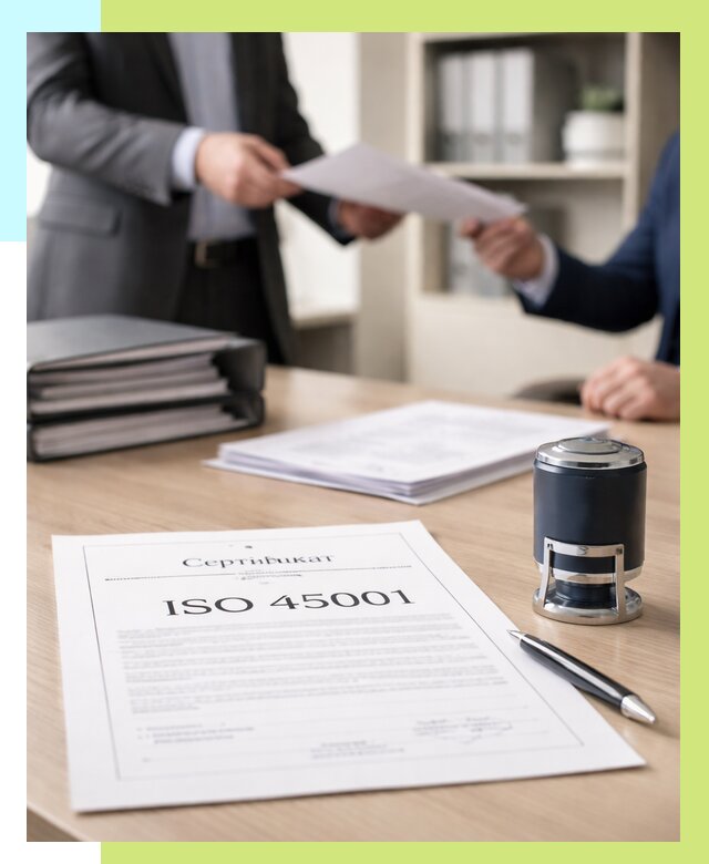 Сертификат ISO 45001 в Вятских Поляне под ключ от 45675 р. | Алешин-Втс